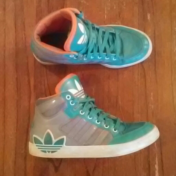 orange adidas high tops